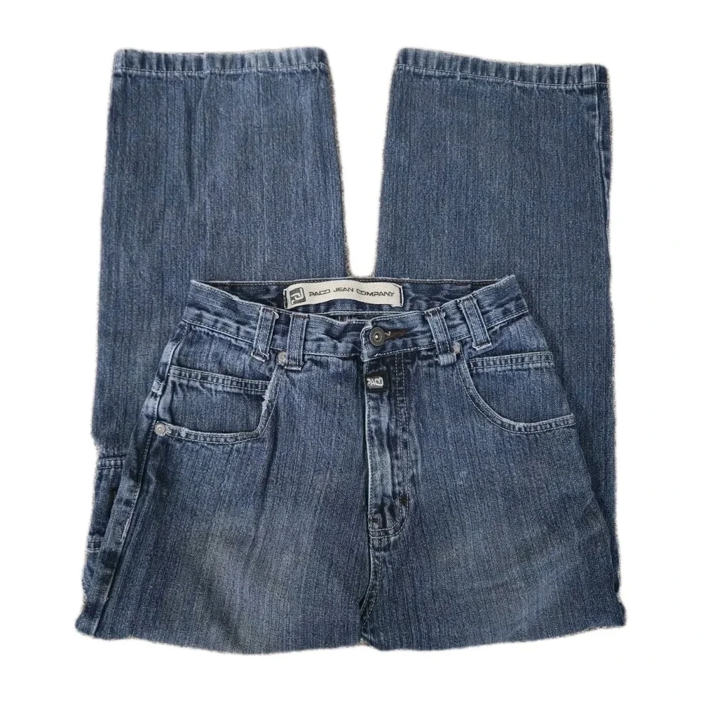 Paco Jeans Boys 8 Blue Baggy Skater Carpenter Loose Wide Leg 90s Y2K Vintage